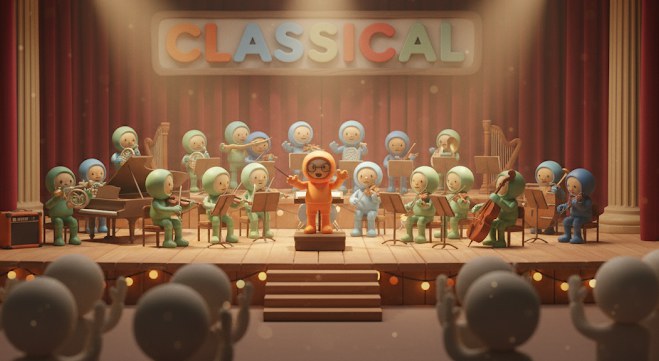 Avatar musicale AI - scena Classical