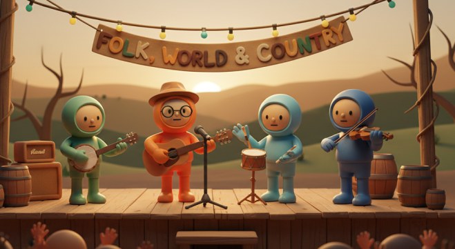 Avatar musicale AI - scena Folk, World & Country